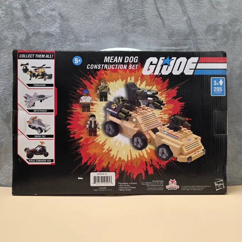 2021 Hasbro G.I. Joe Kids Mean Dog Construction‎ Vehicles Set 205 Pieces NEW